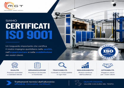 MGT Srl ottiene la certificazione ISO 9001